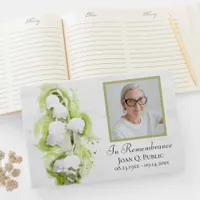 Lily of Valley Flowers Celebration of Life Funeral Guest Book