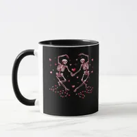 Skeletons Holding Hands Heart Valentines Day Desig Mug
