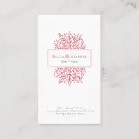 Elegant Feminine Red Leaf Design Business Card