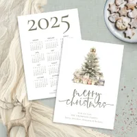 Merry Christmas Tree Sage Script 2025 Calendar Holiday Card