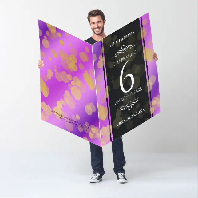 Giant 6th Amethyst Wedding Anniversary Celebration Card