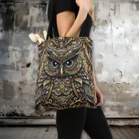 Steampunk Metal Gears and Owl Tote Bag