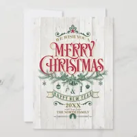 Business or Personal Rustic Christmas ID550 Holiday Card