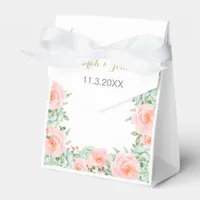 Watercolor Succulent Blush Floral Elegant Wedding Favor Boxes