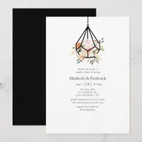 Boho Geometric Terrarium Floral Couples Shower Invitation