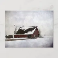 Winter Barn Postcard