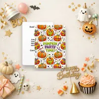 Spooky Cute Orange Pumpkin Party Birthday Invitation