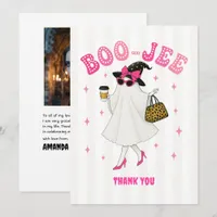Boo-Jee Halloween Ghost Bachelorette Photo Thank You Card
