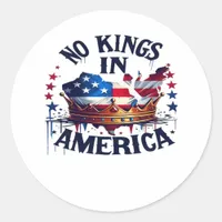 No Kings In America Classic Retro Cool Classic Round Sticker