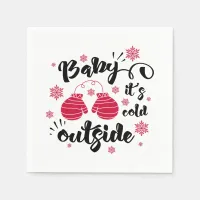 Baby its cold outside cute mittens winter paper napkins