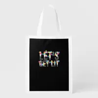 Let's Get Lit, Christmas Drinking, Christmas Light Grocery Bag