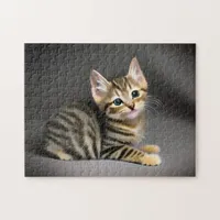 Cute fluffy tabby cat baby  jigsaw puzzle