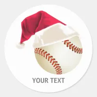 baseball christmas classic round sticker