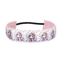 Girl's Birthday Unicorn Themed Pink and Purple Athletic Headband