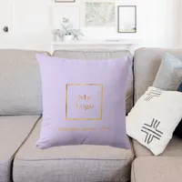 Business company logo violet gold elegant throw pillow