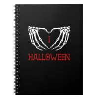 Halloween Skeleton Hands Forming Heart Gothic Notebook
