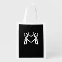 Heart - Halloween Skeleton Hand Grocery Bag