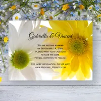 Yellow Daisies Wedding Save the Date Announcement