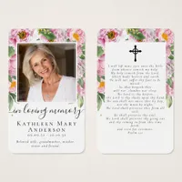 Photo Sympathy Funeral Memorial Prayer Card