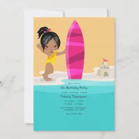 Summer Beach Girl Birthday Party Invitation