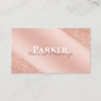 Rose Gold Modern Glam Signature Hair Makeup Business Card