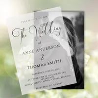 Modern Simple Script Wedding Ovelay  Vellum Invitations