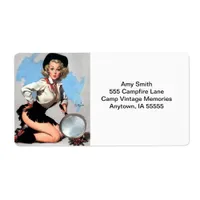 Retro Campfire Cook Pinup Label