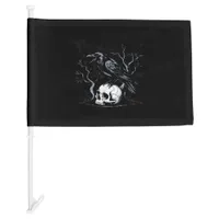 Crow, F-Caw-F Bird Moon Gothic Adult Humor Car Flag