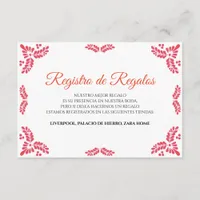 Talavera Orange Floral Minimalist Spanish Wedding Enclosure Card