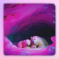 Mommy Polar Bear with Cub | Trivet