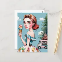 Icecream in the Forest With Sasquatch Postcard