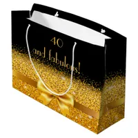 40 fabulous black gold bow birthday large gift bag