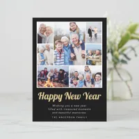 Happy New Year Photo Collage Holiday Card