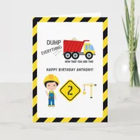 Funny Construction Birthday Greeting Card