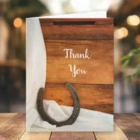 Horseshoe and Satin Western Barn Wedding Thank You