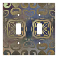 Antique Vintage Elegant Copper And Blue Mosaic  Light Switch Cover