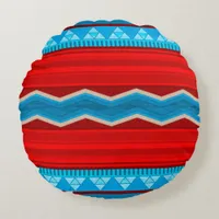 Southwest River Canyon Red and Turquoise Round Pillow