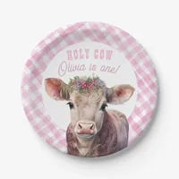 Holy Cow I’m One Pink Cowgirl Party Plates