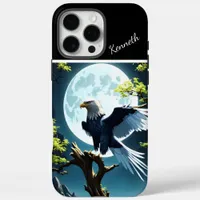 Eagle Perched on Tree Branch Under Moonlight iPhone 16 Pro Max Case