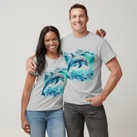 Tropical Dolphin Under the Sea Ocean Surfer Beach T-Shirt