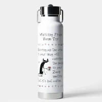 Zoom Meeting Wine Tip Funny Quote with Cat Water Bottle