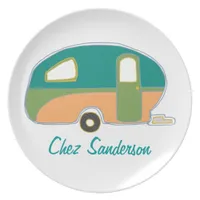 Personalized Retro Caravans Melamine Plate