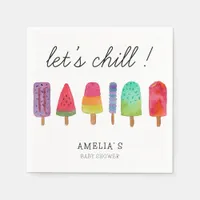 Cute Colorful Popsicle Baby Shower Party  Napkins