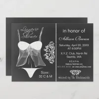 chalkboard Lingerie Shower  Invitations