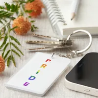 Rainbow Colored Pride Word Keychain