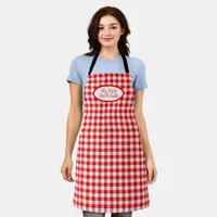 Red Vichy pattern for Business, B&B,  Restaurants  Apron