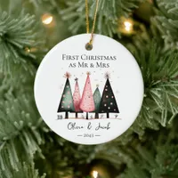 First Christmas as Mr & Mrs Ceramic Ornament