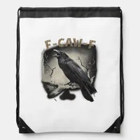 Crow, F-Caw-F Funny Bird Vintage Style Drawstring Bag