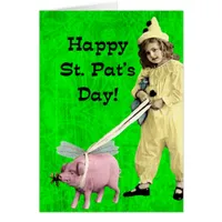 Vintage Child and Pig, St. Pat's Day