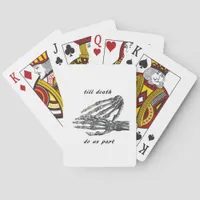 Till Death Do Us Part Skeleton Hands Cream Classic Poker Cards